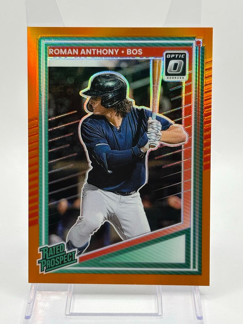 2025 Panini Optic Roman Anthony Rated Prospects Orange Prizm Refractor 142/199